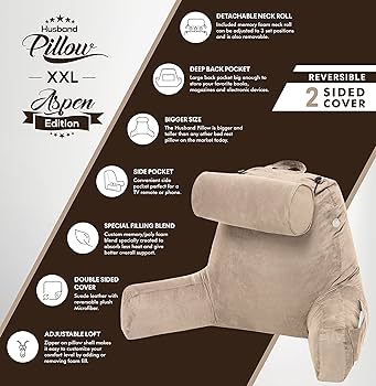 Husband Pillow XXL 低反発 ソファー　リバーシブル2両面カバー Amazon.co.jp: Husband Pillow プレミアム低反発 - XXL、大人の